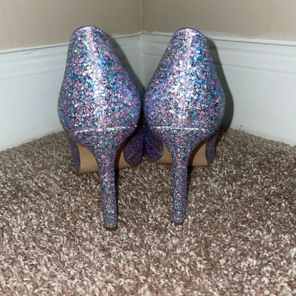 Nine West Tatiana Pumps Purple Glitter Heels‎ Size 8